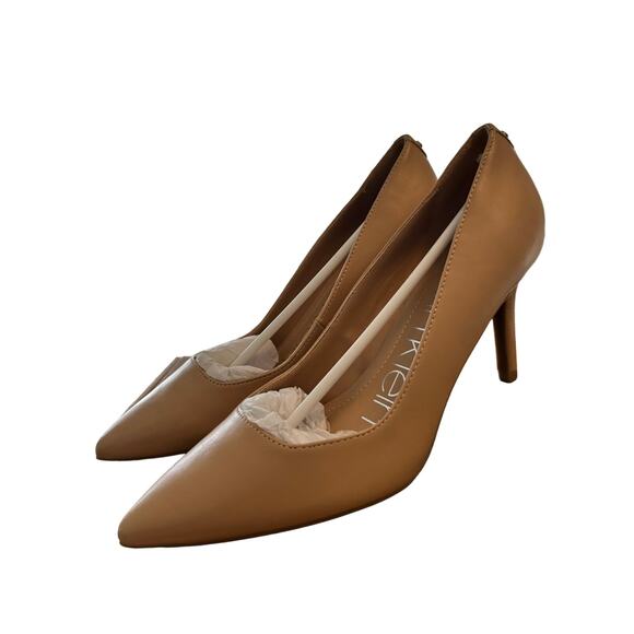Calvin Klein Women's Beige Pointed Toe Pumps Size 7M Mid Heel Elegant - Picture 9 of 11